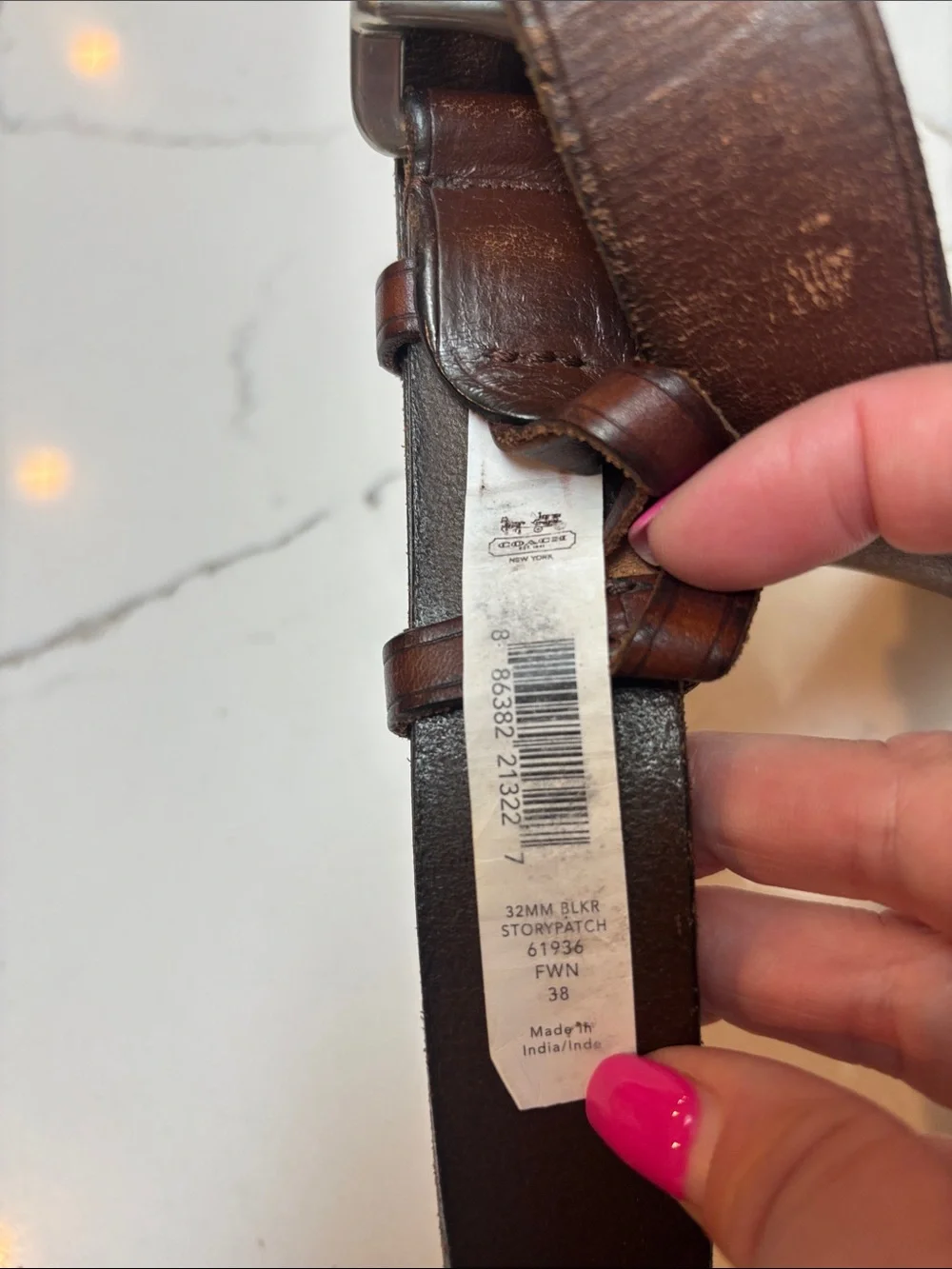 Coach Classic Brown Leather Belt 38